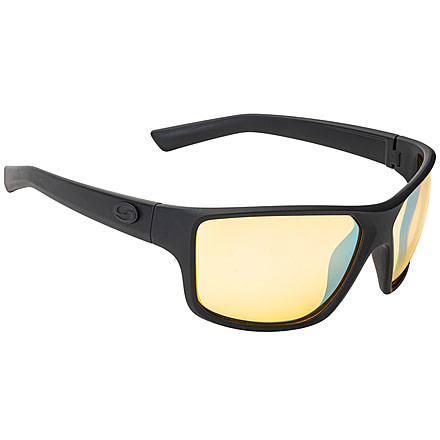 Strike King S11 Optics Clinch Sunglasses, Matte Black Frame, Yellow Silver Mirror Lens, SG-S1140