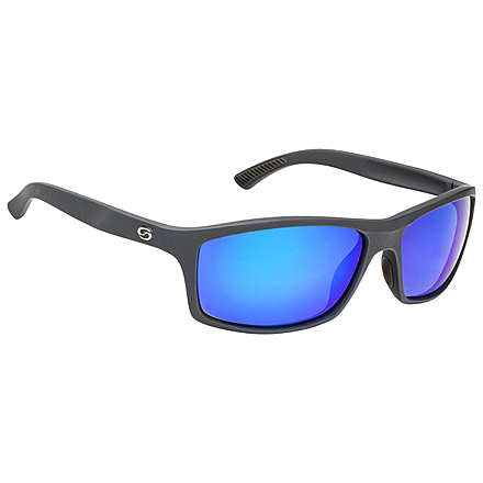 Strike King S11 Optics Brazos Sunglasses, Matte Black Frame, Multi Layer White Blue Mirror, Gray Base Lens, SG-S1196