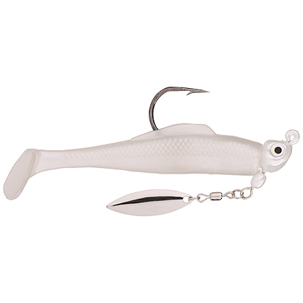 Strike King Speckled Trout Magic Fishing Lure, Prerigged Soft Plastic Saltwater Swimbait, Pearl, 1/4oz, STM14-844, STM14-844