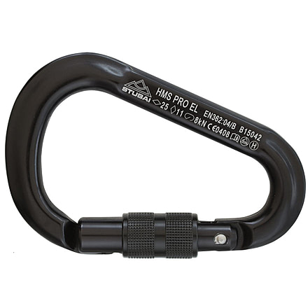 Stubai HMS PRO EASYLOCK Karabiner, Black, 977742