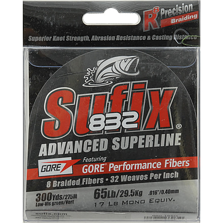 Sufix 832 Braid 65Lb Lovis Grn 300Yd 058276