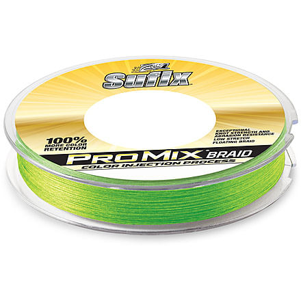 Sufix ProMix Braid, 6 lb 150 yd Spool, Neon Lime, 630-006L
