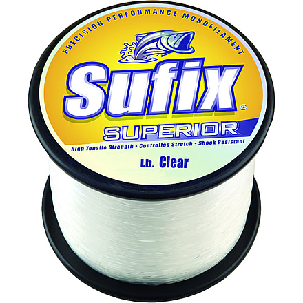 Sufix Superior Monofilament Line 60lb 830yd Clear 1lb Spool, 645-160