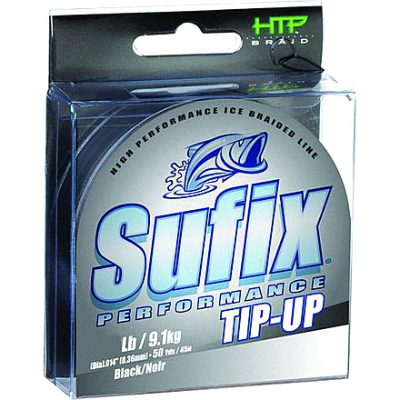 Sufix Tip-Up Ice Braid Line 30lb Black 50Yds, 610-130BLK