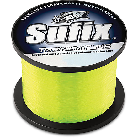 Sufix Tritanium Plus Tritanium Plus Advanced Copolymer Line, 10 lb Test 1/4 lb Spool, Chartreuse, 696-110CH