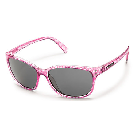 Suncloud Polarized Optics Flutter Sunglasses - Fuschia Print Frame/Gray Polarized Polycarbonate Lens S-FEPPGYFC