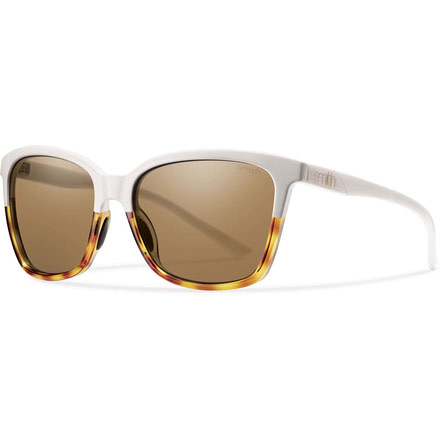 Suncloud Polarized Optics Colette Sunglasses White Fade Tortoise/Brown Carbonic TLT Lenses CLPCBRWFT
