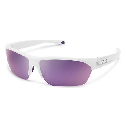 Suncloud Polarized Optics Detour Polycarbonate Sunglasses, White/Purple Mirror, S-DTPPPRMWT