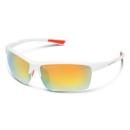 Suncloud Polarized Optics Sable Sunglasses, White Frame/Orange Mirror Lens, S-SBLPPOMMW