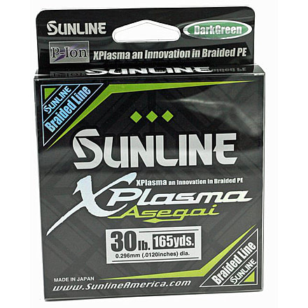 Sunline Xplasma Asegai P-Ion 8 Strand PE Braid 30lb 165yd Dark Green, 63043250
