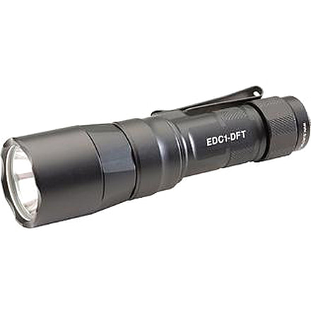 SureFire TURBO Series 18350/123 Everyday Carry Flashlight Dual-Output High-Candela LED Flashlight, Hard Anodized, Black, EDC1-DFT-BK