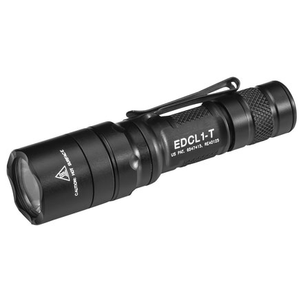 SureFire Every Day Carry LED Tactical Flashlight, CR123A, White Beam, Black, EDCL1-T
