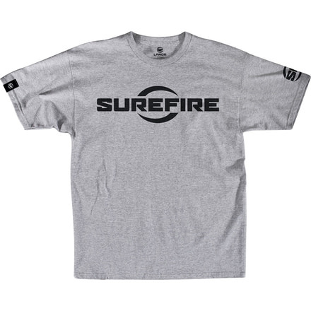 SureFire SF Logo T-Shirt - Men's, 60% Cotton/40% Polyester, Light Athletic Gray, 2XL SST-SFL-AG-2XL