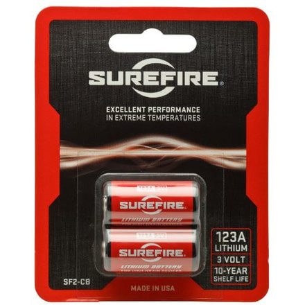 SureFire 123A 3 Volt Lithium Battery Box, 2 Batteries, SF2-CB