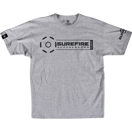 SureFire Suppressor Stamp T-Shirt - Men's, 60% Cotton/40% Polyester, Athletic Gray, Medium SST-SUP-AG-M