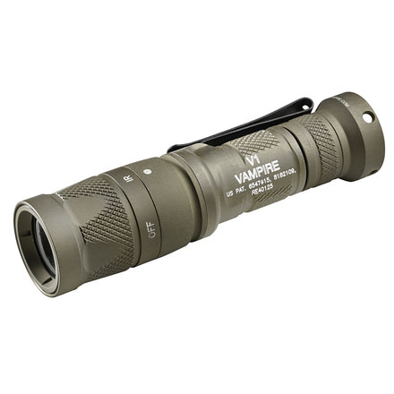 SureFire V1 Vampire Dual Output LED Flashlight, Tan, V1-B-BK-TAN