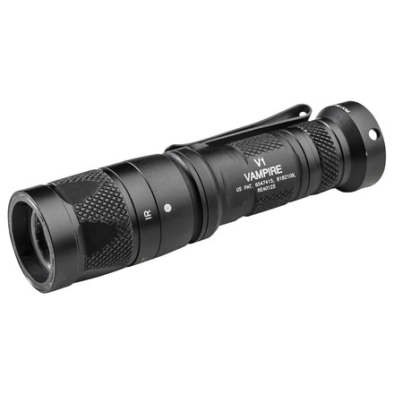 SureFire Vampire, 3 Volt, Dual Output Red 633Nm, Or Ir 850Nm, Alum Type Iii Ano, Clickie Switch, Black, V1-C-BK