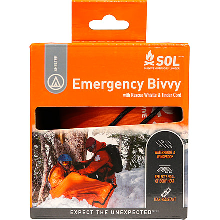 Survive Outdoors Longer Emergency Bivvy with Rescue Whistle, Orange, 0140-1142