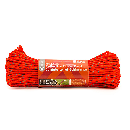 Survive Outdoors Longer Fire Lite Utility Reflective Tinder Cord, 100 ft, 0140-1736