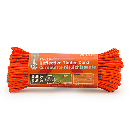 Survive Outdoors Longer Fire Lite Utility Reflective Tinder Cord, 50 ft, 0140-1734