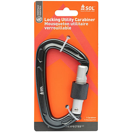 Survive Outdoors Longer Locking Utility Carabiner, 10cm, Black, 0140-0036