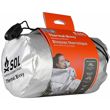 Survive Outdoors Longer Thermal Bivvy w/ Rescue Whistle, Orange, 0140-1221