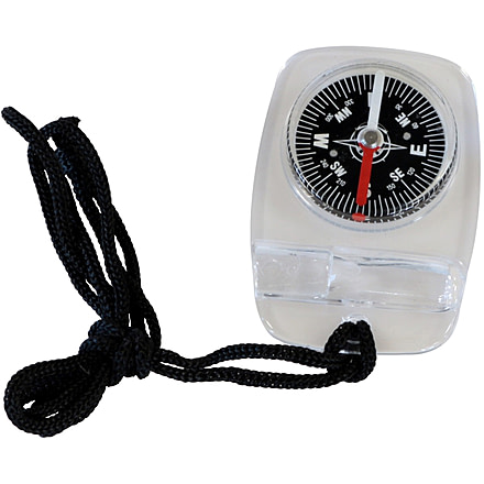 Survive Outdoors Longer Whistle Compass, Clear, 0140-0022