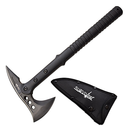 Survivor Transgressor Clamshell Tomahawk, 3.75 in, 3Cr13 Stainless Steel Stainless Steel, Black, SV-AXE002BKCS