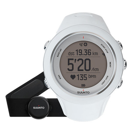 Suunto Ambit3 Sport Watch w/ GPS, Compass, and Heart Rate Function, White, HR w/ Smart Belt SS020680000