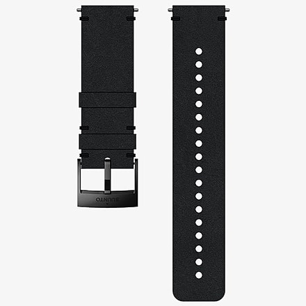 Suunto Urban 2 24mm Leather Strap, Black/Black, M SS050231000