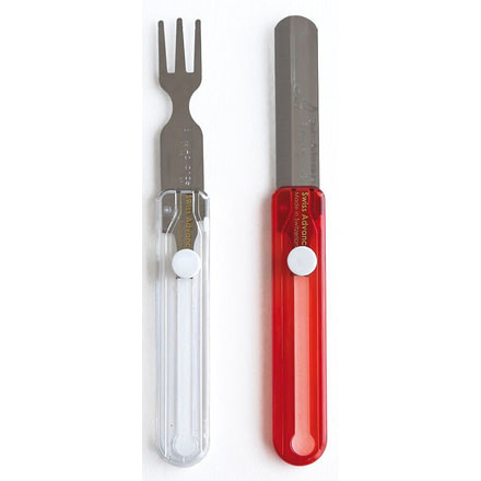 Swiss Advance Hippus Travel Knife &amp; Fork Set-Red/White