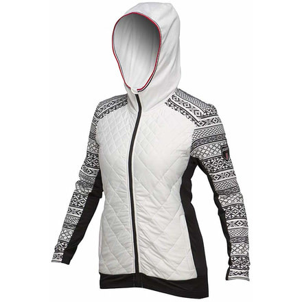 Swix Myrene - Full Zip Hoody - Womens, White Print, Large, 192036-00000P-L