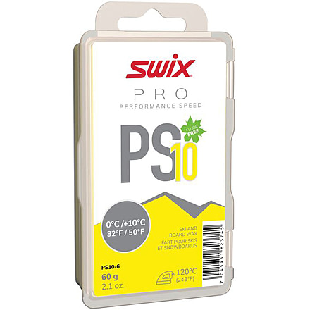 Swix Fluoro-Free Ski Wax, Yellow, PS10-6