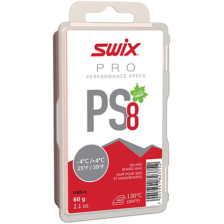 Swix Fluoro-Free Ski Wax, Red, PS08-6