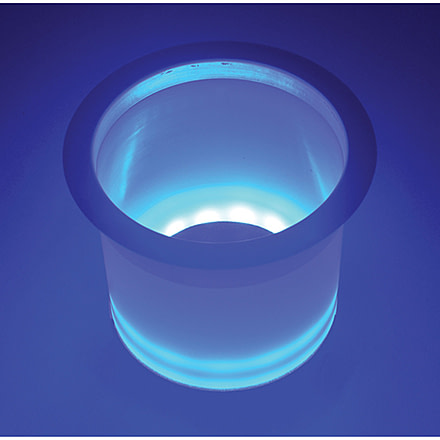 T-H Marine Led Lighted Stainless Steel Rim Drink Holder, Blue, LED-LCH-BU-DP