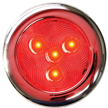 T-H Marine Stainless LED Puck Light, 3in, Red, LED-51897-DP