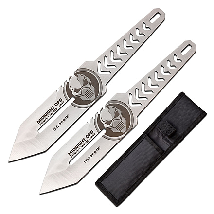 TAC Force 2 Throwing Knife Set, 3Cr13 Stainless Steel Stainless Steel, Satin, TF-TK001-2