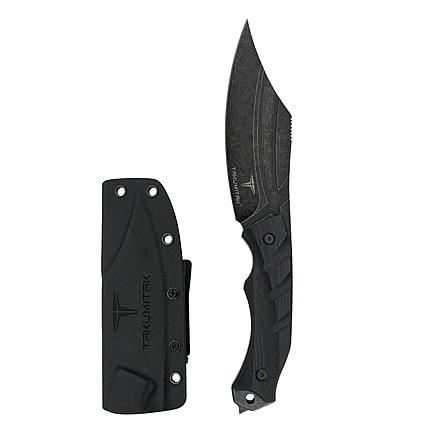 Takumitak Alert Fixed Blade Knife, 5in, D2, Clip Point, G10 Handle, Black Stonewash, TKF210SW