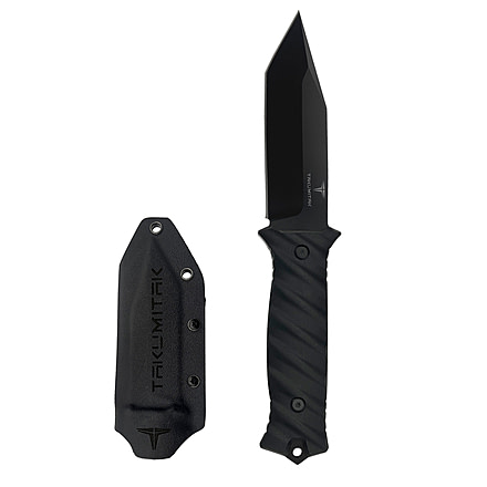 Takumitak Fulcrum Fixed Blade Knife, 4.5in, D2, Tanto, G10 Handle, Black, TKF201BK