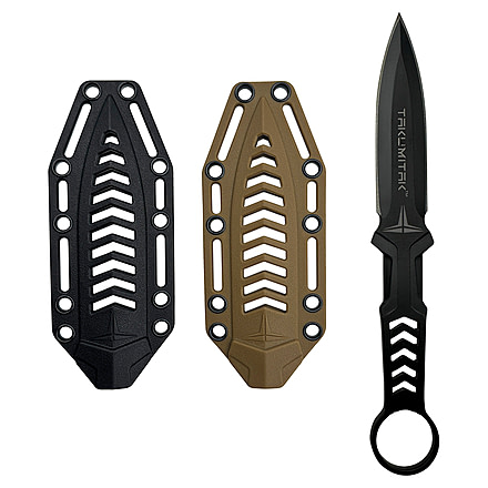 Takumitak Missing Screw Fixed Blade Knife, 4 in Blade, 3cr13, Black, TKF302