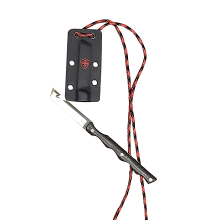 Templar Knife Neck Powder Folding Knife, 2.46in, Drop, Red Powder, D2 Silver, N-TKR-32-2