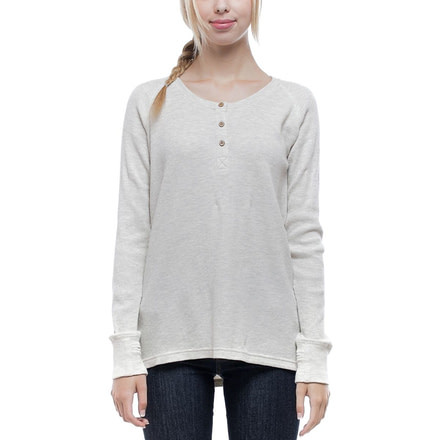 Tentree Aster Long Sleeve Henley, Womens, Lunar Rock, Small, FA18-WLAST-GRY-S