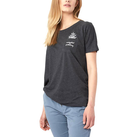 Tentree Sapling Relaxed Fit Womens T-shirt, Meteorite, Medium, FA18-WJSAP-BLK-M