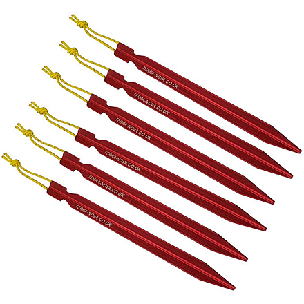 Terra Nova Terra Firma Tent Peg, 6 Pack, Red, 50TFTP18