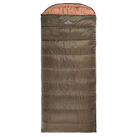 TETON Sports Celsius 0 F Sleeping Bag, Right Zipper, Green, Regular, 188R