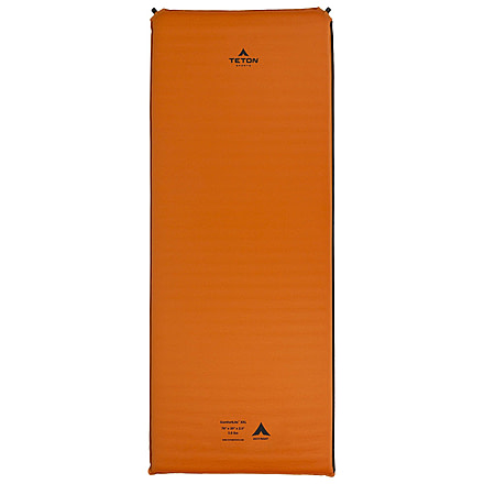 TETON Sports ComfortLite XXL Self-Inflating Sleeping Pad with Velcro, Orange/Grey, 2XL, 1043A