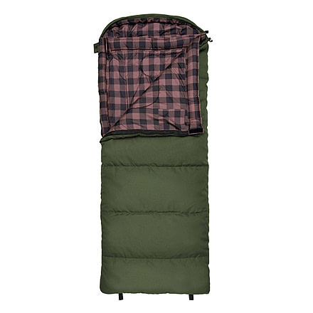 TETON Sports Lil Bridger 0 F Junior Canvas Sleeping Bag for Kids, Green/Plum, Junior, 10042