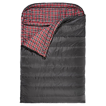 TETON Sports Mammoth 20 F Double Sleeping Bag, Double Wide, Grey/Red, 110