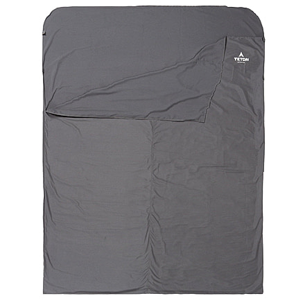 TETON Sports Mammoth Double Sleeping Bag Liner in Cotton, Grey, Double-Wide, 180C