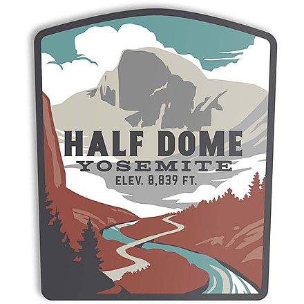 The Landmark Project Half Dome Stickers, half-dome-sticker